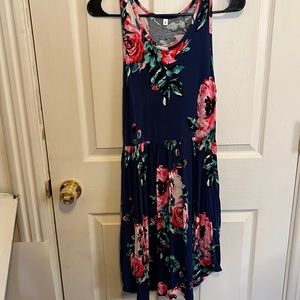Flowing Blue Floral Dress that is perfect for spring and summer